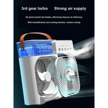 Mini Aire Portátil 3 en 1 – Enfría, Humidifica y Refresca al Instante